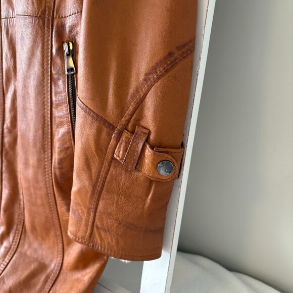 NWOT - De Nicola Light Brown Leather Jacket - Picture 5 of 13